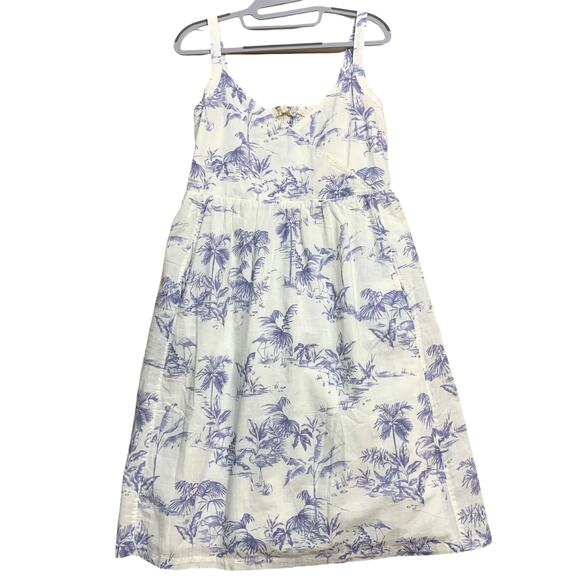 BOGO FREE! FAT FACE White/Blue Flamingo Pattern HEIDI Summer Sun Dress Sz 8 NWT - Picture 2 of 16